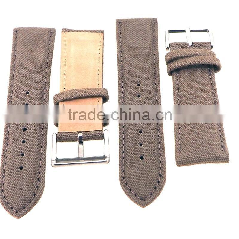 20mm 22mm Suede Leather Watch Band With Canvas