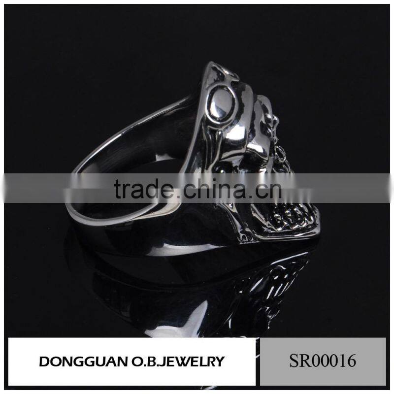 925 Sterling Silver Mirco Setting Skull Man Ring/Men Gay Stainless Steel The Expendables Skull Ring