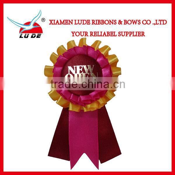 2015 custom high quality graduation rosette ribbon award