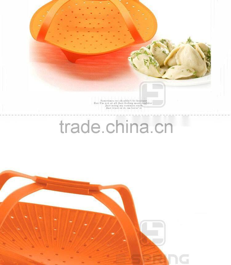 Non Stick Microwave Silicone Vegetable Steamer Basket Insert Cooking Pot