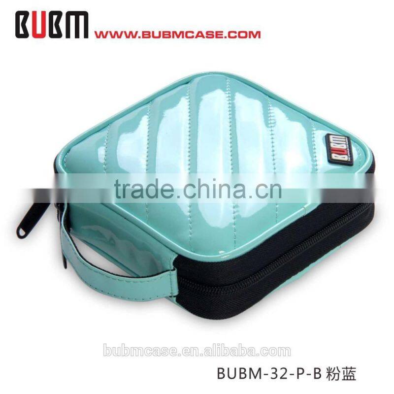 Fashion Blue 32 Capacity PU Leather Cover CD Case DVD Case Car Disc Case