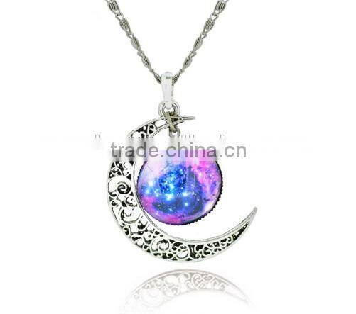 alloy moon time fashion pendant jewelry necklace