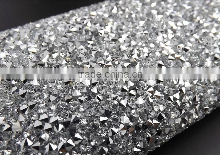 24*40cm Crystal Clear Resin Rhinestone Trim Iron on Rhinestone Mesh Sticker or Self ADHESIVE Rhinestone SHEET for Phone Art