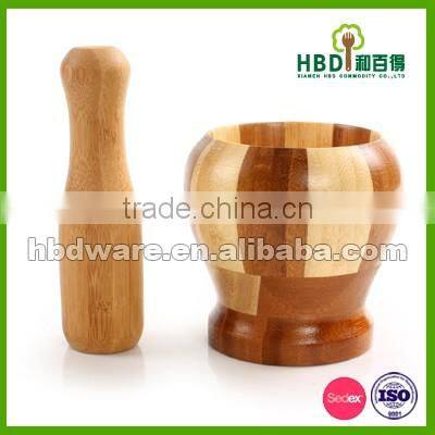 High quality wooded mortar and pestle set wholesale