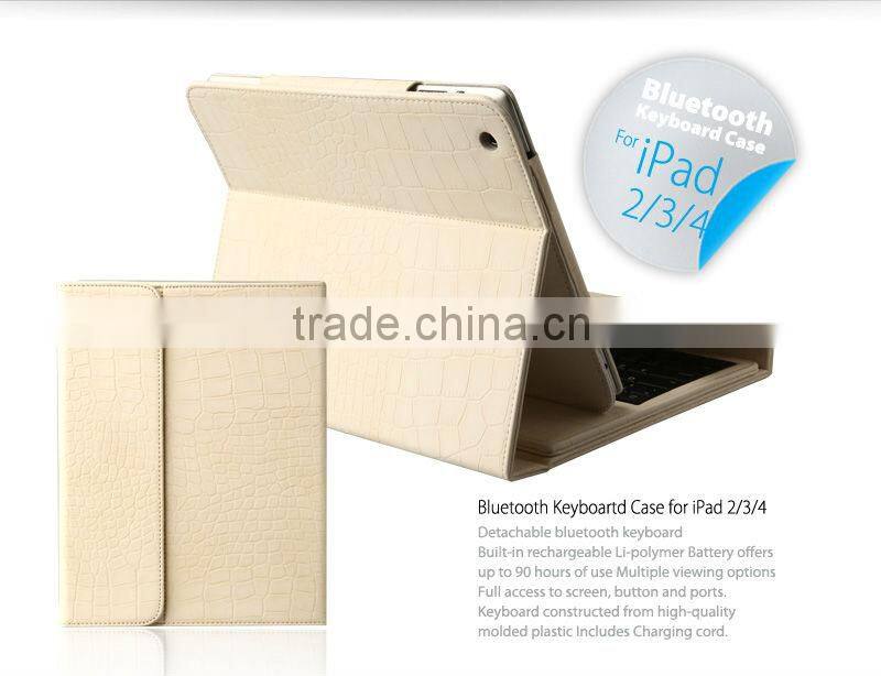 2013 New Tablet Bluetooth Keyboard with Stand Leather Cover for new iPad