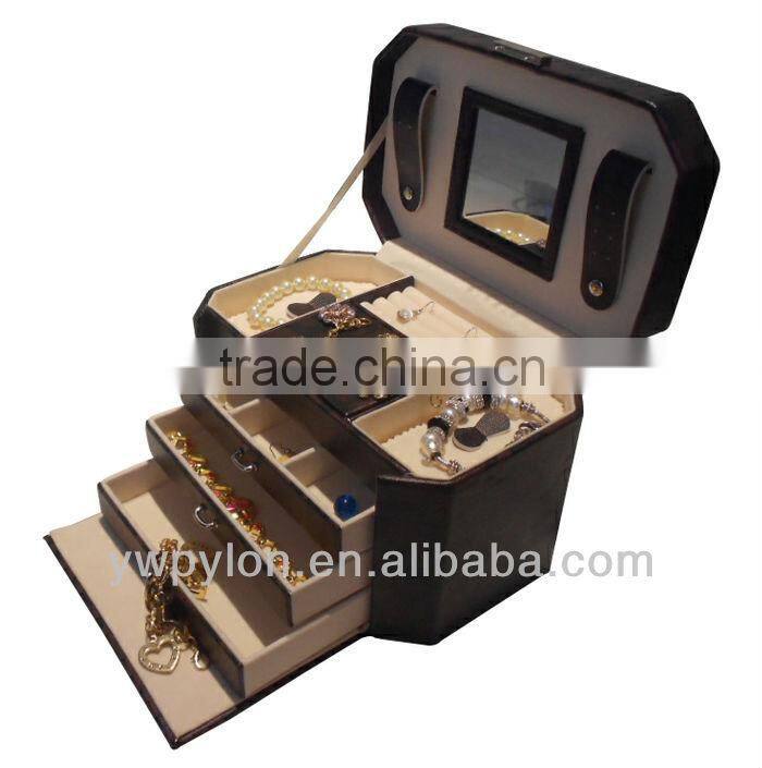 Yellow PU leather jewelry case