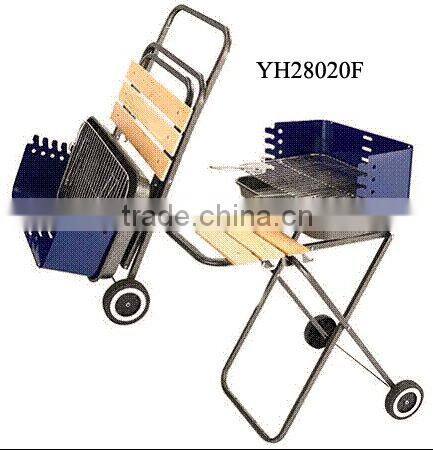 charcoal barbecue grills with wooden platform