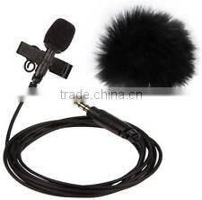 Laple mic 2M long cable with fuzzy high senstivity for intercom system and sports camera anti-wind noise