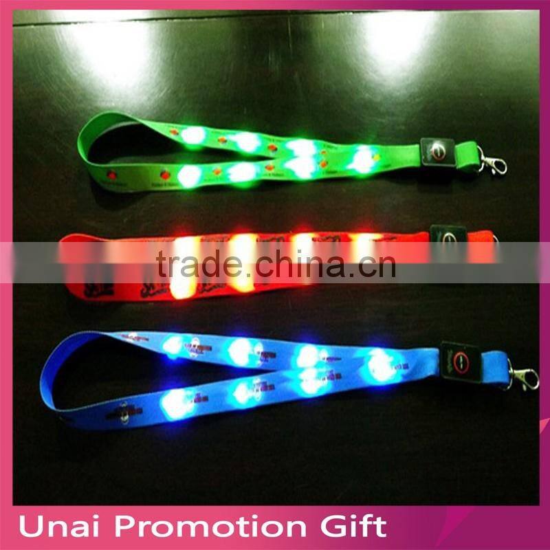 LED Flashing light up Lanyard with Laser LOGO