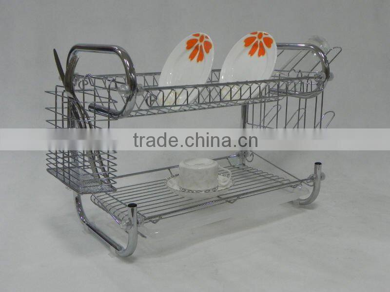 2 tier dish rack with 9 shape and two trays