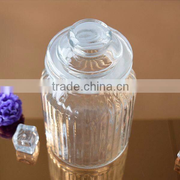 Wholesale storage glass jar with cover candy glass bottle for christmas