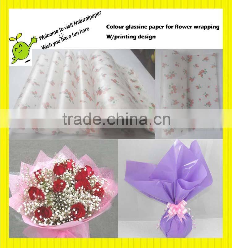 High strength for flower wrapping 22g colorful glassine paper