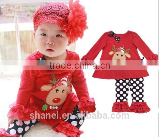 New arrival Christmas Clothing sets boutique girls new year sets