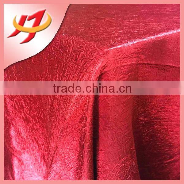 Chinese banquet church crinkled table cloth fiber optic table cloth for wedding