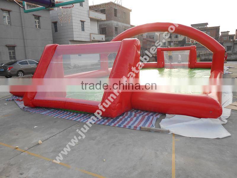 EN71 Human Soap Football custom size Jumpfun Inflatable water soccer picth/Football soap field for sale