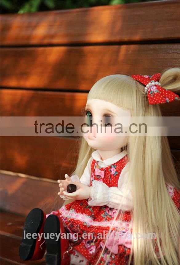 High quality heat resistant blonde straight 1/3 BJD doll wigs