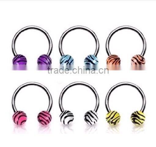 Striped ball circular barbell CBR ring body piercing jewelry SMSCBR001 yiwu body piercing jewelry