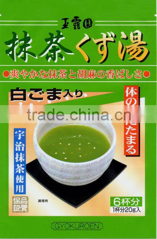 "Matcha Kuzuyu (arrowroot tea)" Japanese natural thickened healthy drink for hot dessert