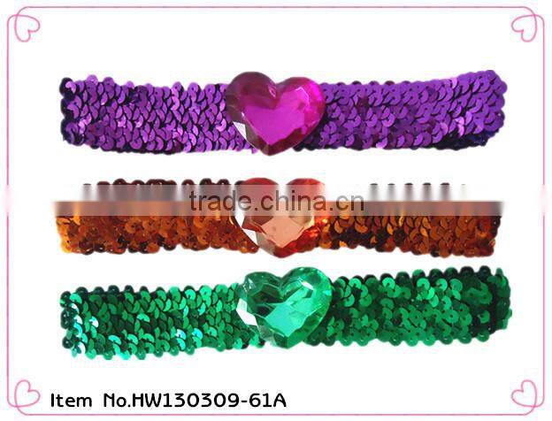 Cotton headband,sequin flowers hairband,silk flowers elastic heaband