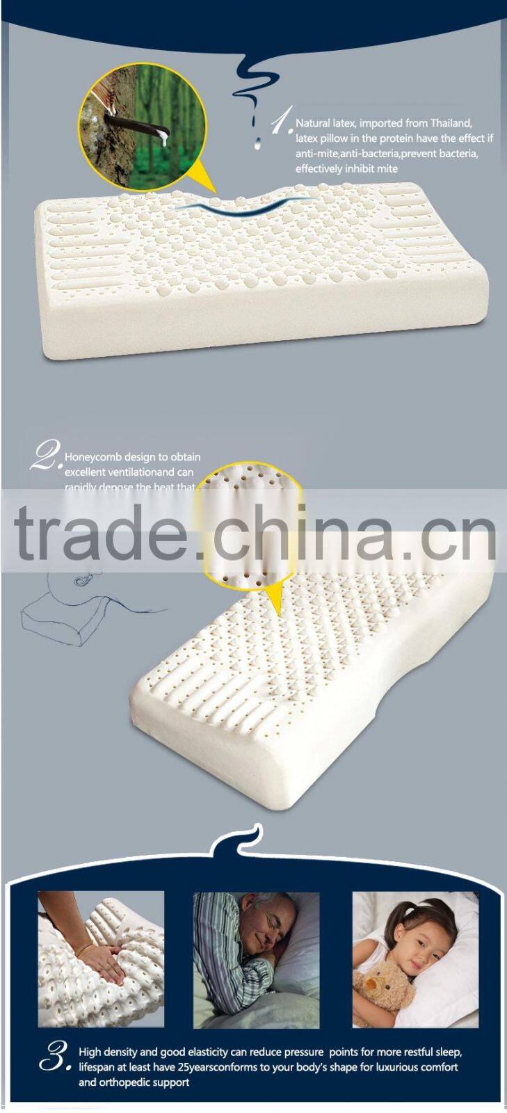 Natural Latex Wave Pillow with Massage Point Good for Head Massage