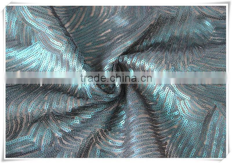 Latest design sequin textile fabric , wholesale fashion dress glitter sequin fabric