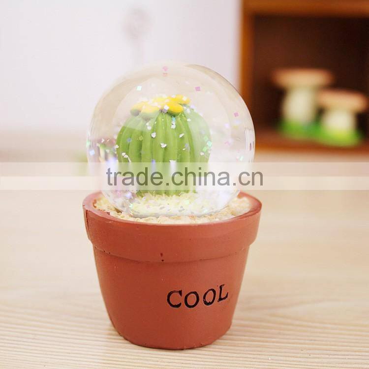 Cute Resin Cactus Custom Mini Snow Globe