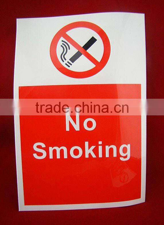 Color Printed adhesive custom printing no smoking pvc transferable logo sticker