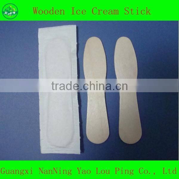 Hot Sell 114mm Individually Wrapped With Paper Ice Cream Spoon