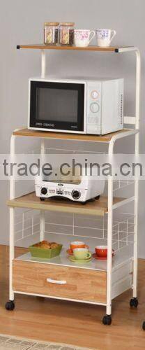 Home Microwave Cart with Wood Top
