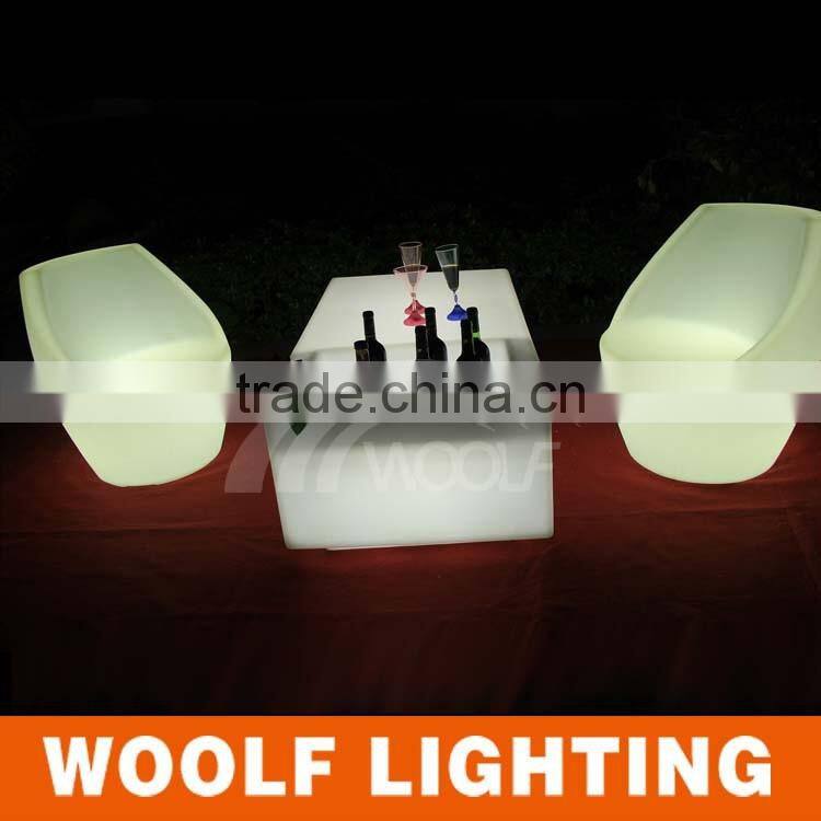 Biservice Nightclub Bar Used Flashing LED Rectangle Table with Cooler