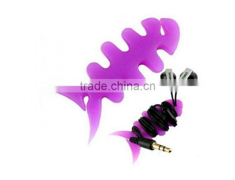 Fish Shaped Silicone cable holder &Silicone cable keeper&earphone cable winder