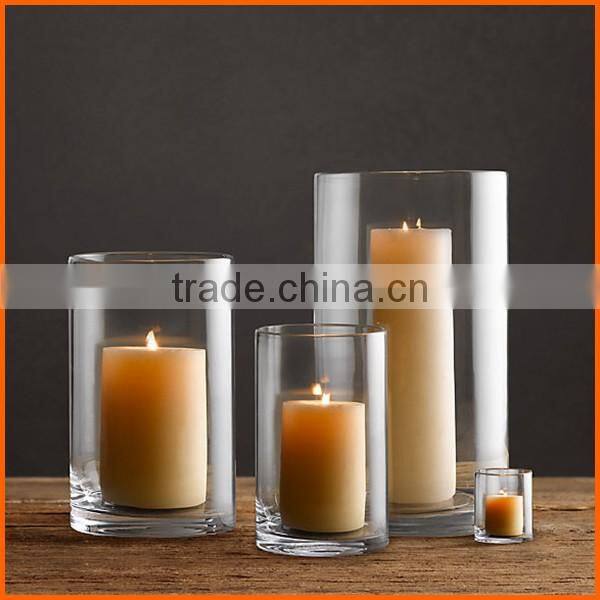 High quality round clear hurricane candle glass cylinders