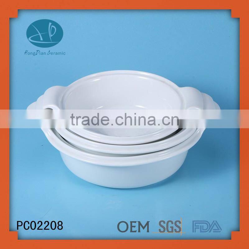 Best selling products ceramic casserole carrier set with glass lid,casserole dish