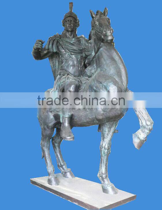 Garden large bronze warrior statues