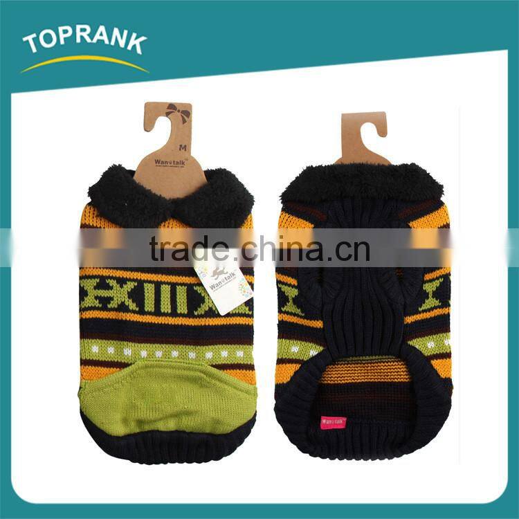 Fashion design green letter knitted dog sweater winter pet clothes