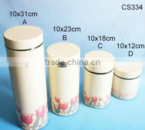 2016 practical cylinder decal glass jar with ceramic coating