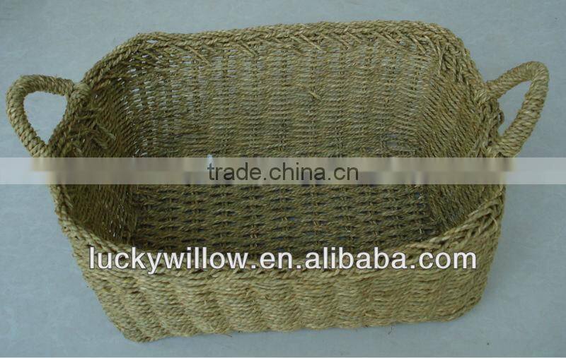 Decorative hand weave seagrass basket set