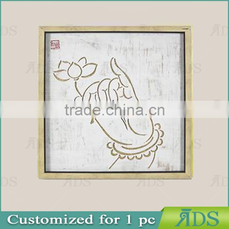 Framed Handmade Gold Leaf Buddha Wall Art For Home Decoration