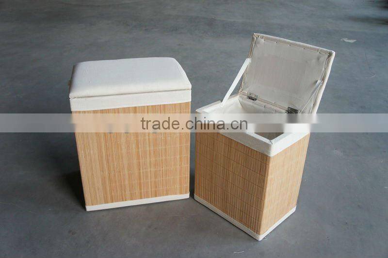 flodable hand made bamboo furniture storage seat boxes & bins