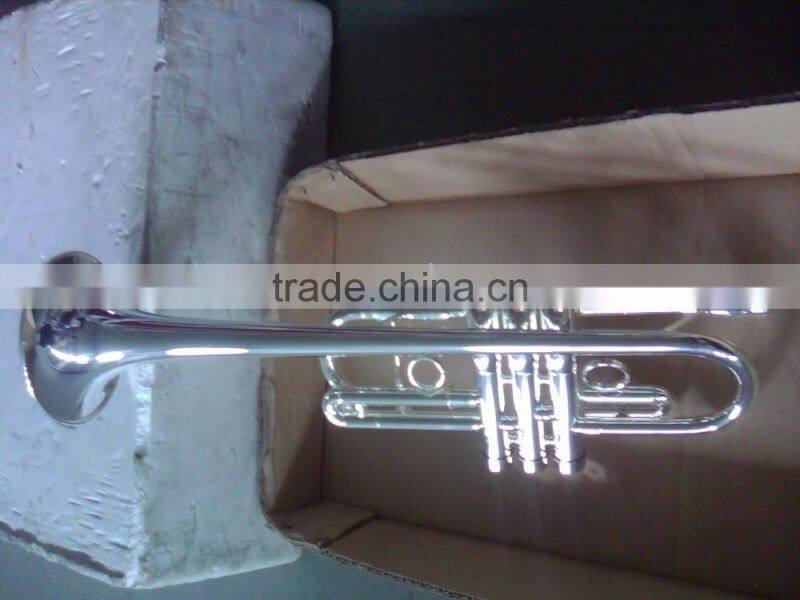 Silver plated C Key heavy trumpet