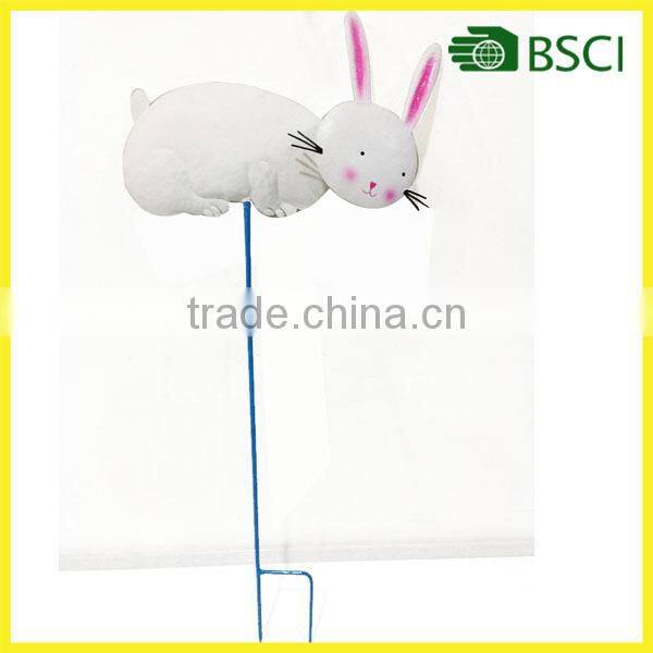 YS21122 the cute rabbit metal doll garden stick for garden decor