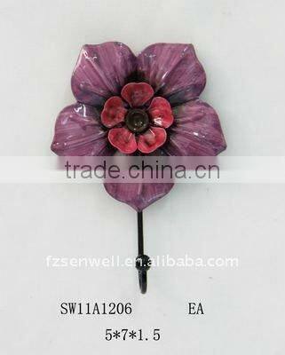 new design iron flower wall hook for home decoration