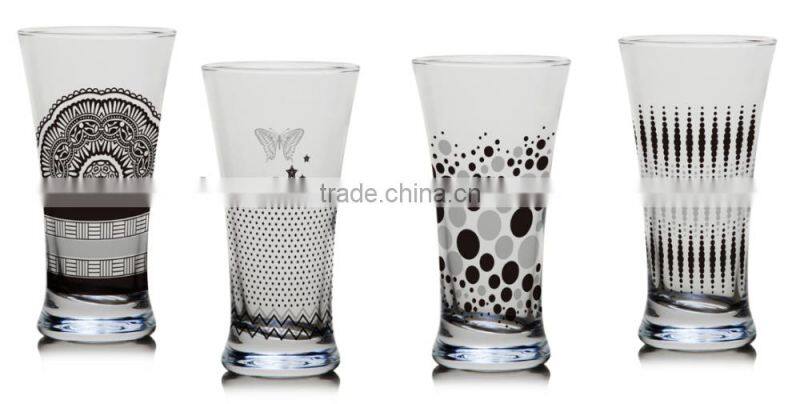 10oz 12oz christmas snow color prinitng drinking glass water glass cup juice cup