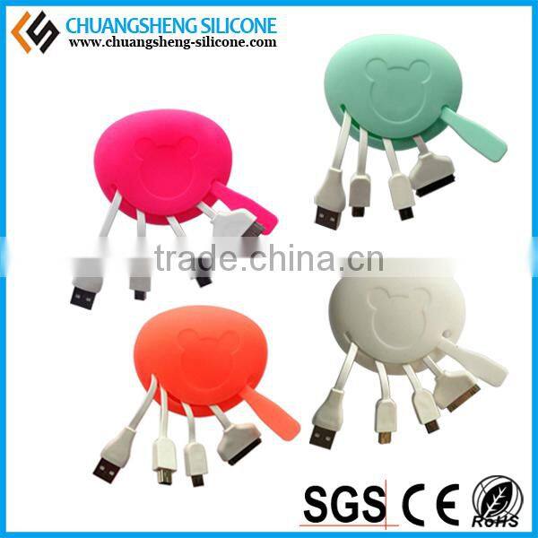 multifunction data wire case, silicone data line holder, silicone data link box