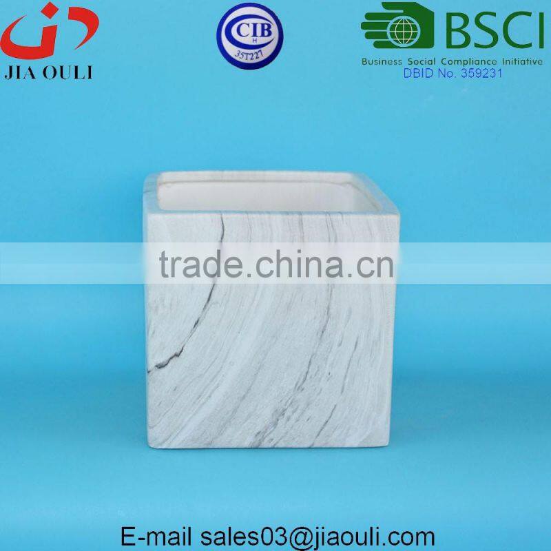 Water Transfer Printing marble Earthenware garden pot large ceramic planter