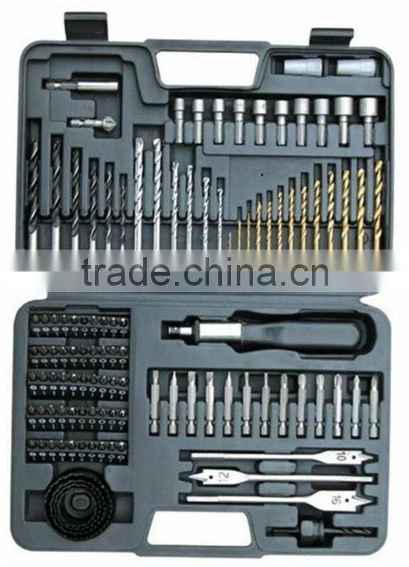 111PCS Drills & Drive Accessory Set(SCREWDRIVER BITS/MASONRY DRILL BITS/H.S.S. TWIST DRILLS SET)