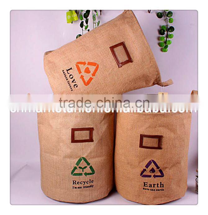 Zakka waterproof wholesale manufacturer green jute and include 3 color designs and sizes 34*43 cm