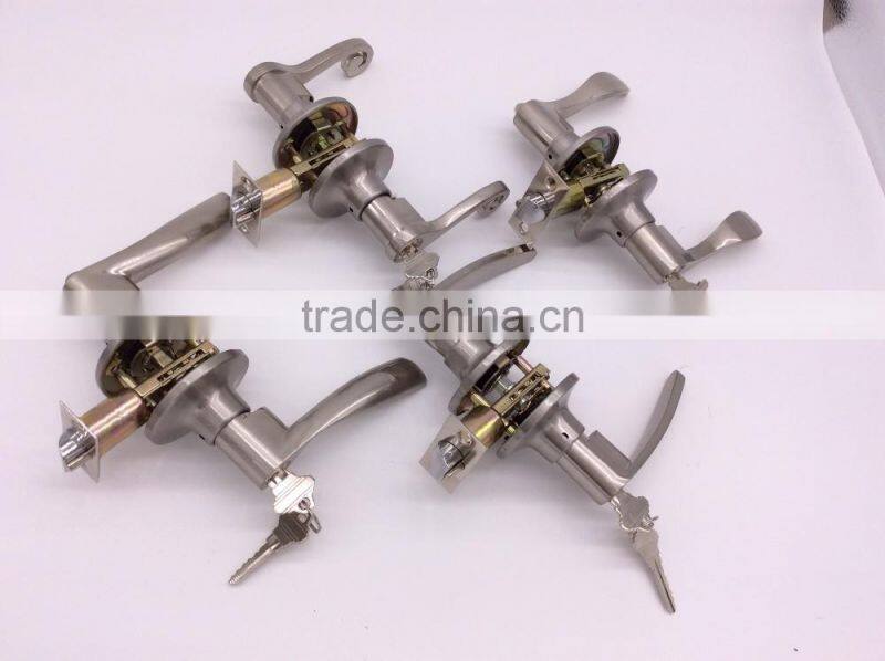 zinc commercial room office hotel glass heavy duty security door lever handle cylinder lock