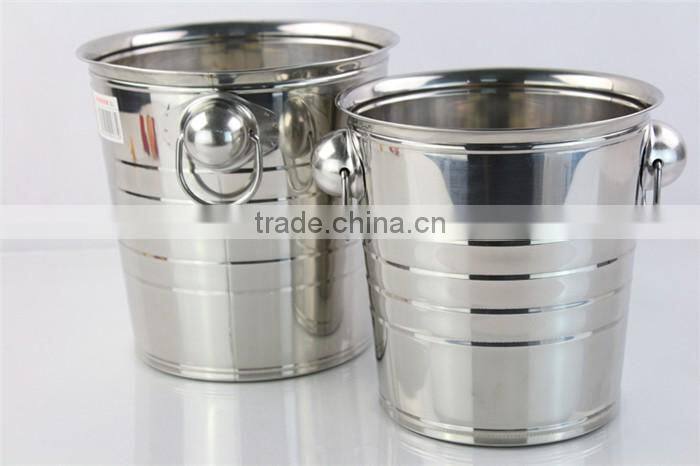 stainless steel Double wall champagne ice bucket with lid & handle