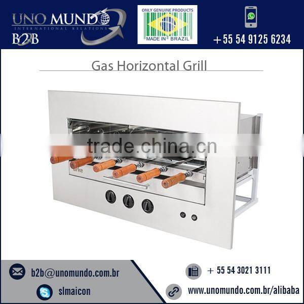 Highly Reliable Durable Quality Built-in Gas Horizontal Grill with 6 Skewers